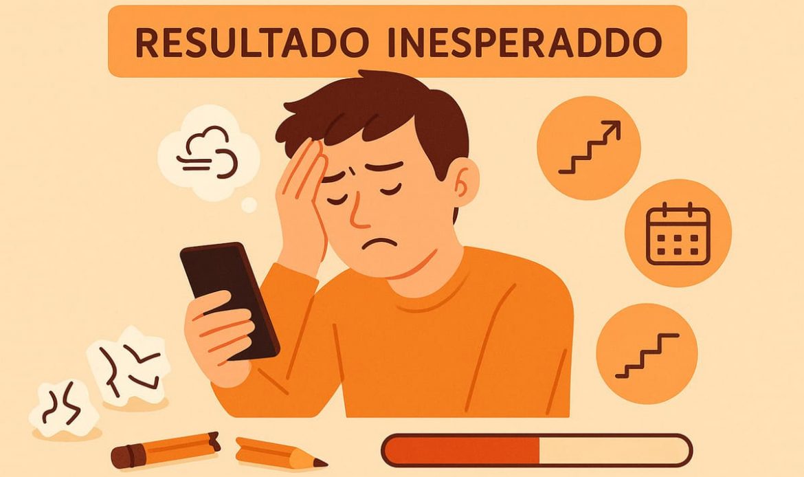 sentir angustia ante un resultado no esperado en una oposición